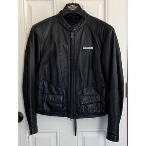 Vtg. Harley-Davidson Women's Leather Motorcycle Jacket with Lace-Up Back Size M